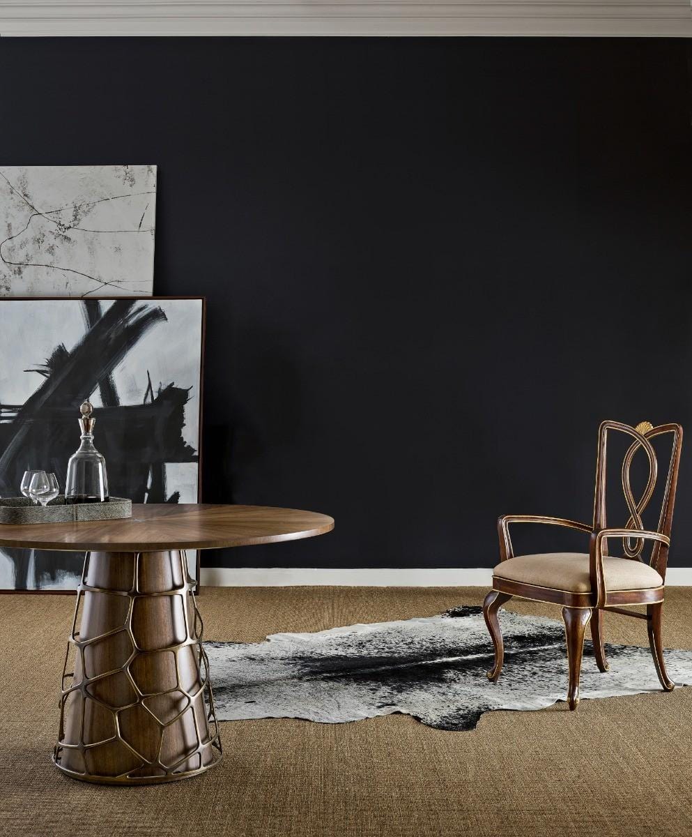 Jonathan Charles Dining Chair with Arm Biedermeier in Mahogany - Shambala.