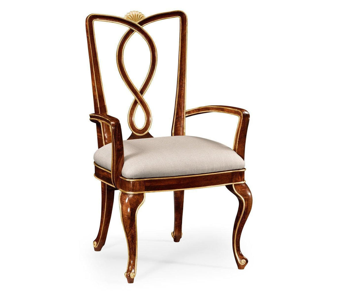 Jonathan Charles Dining Chair with Arm Biedermeier in Mahogany - Shambala.