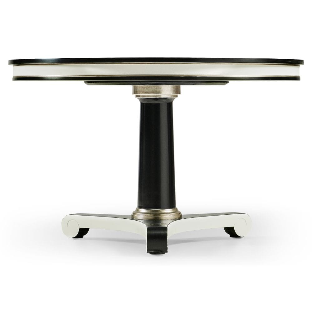 Jonathan Charles Dining Lacquered White Round Dining Table 122cm House of Isabella UK
