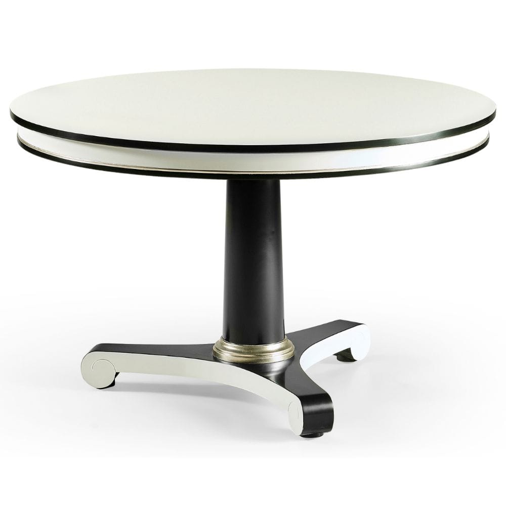 Jonathan Charles Dining Lacquered White Round Dining Table 122cm House of Isabella UK