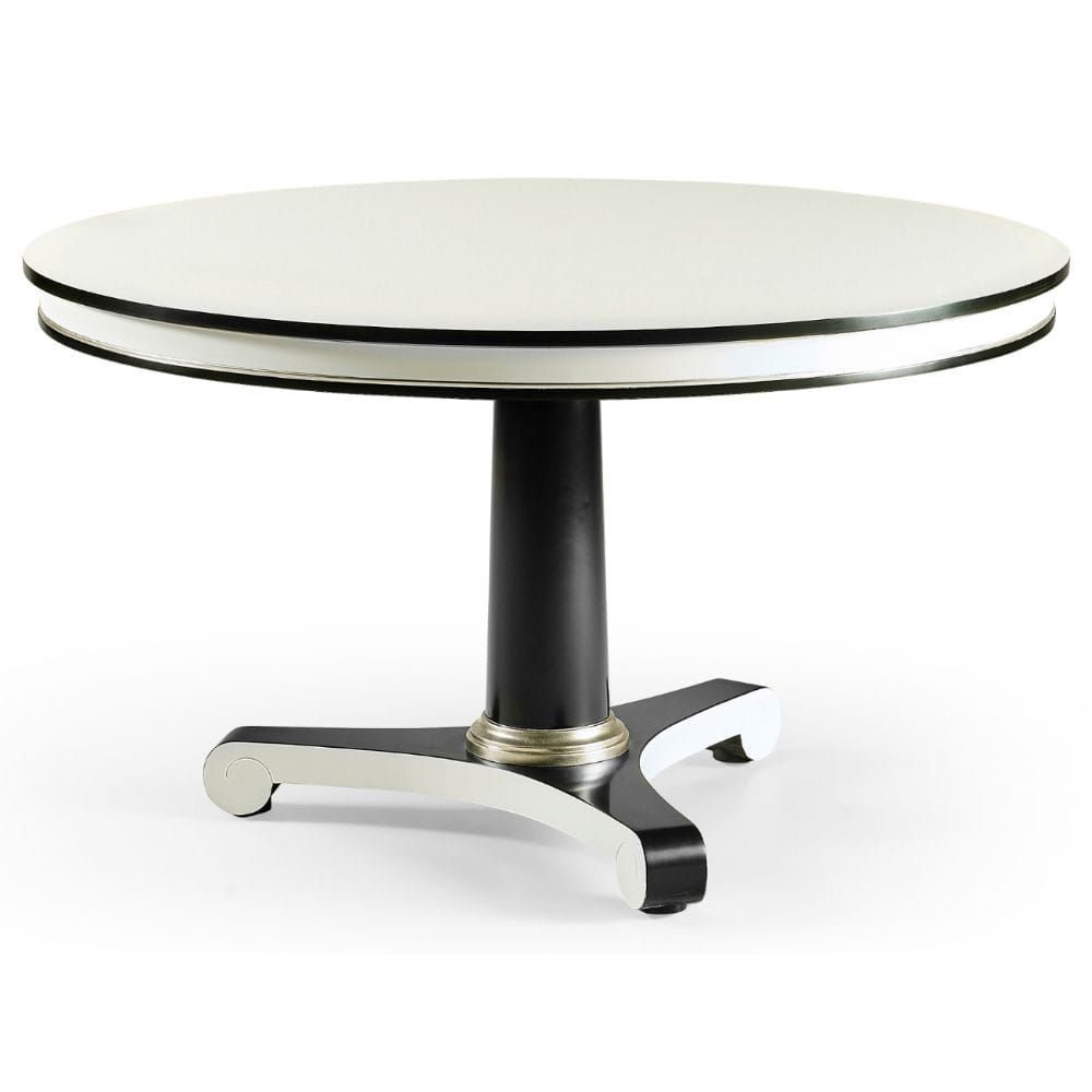 Jonathan Charles Dining Lacquered White Round Dining Table 153cm House of Isabella UK