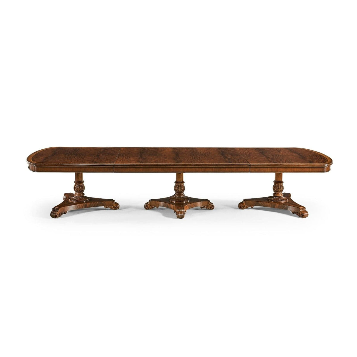 Jonathan Charles Dining Mahogany Triple Pedestal Extending Dining Table - 402.2 - 514.4cm House of Isabella UK