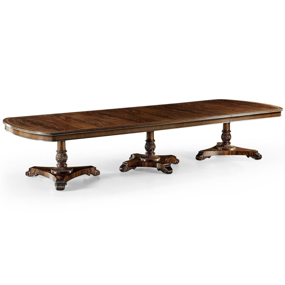 Jonathan Charles Dining Mahogany Triple Pedestal Extending Dining Table - 402.2 - 514.4cm House of Isabella UK