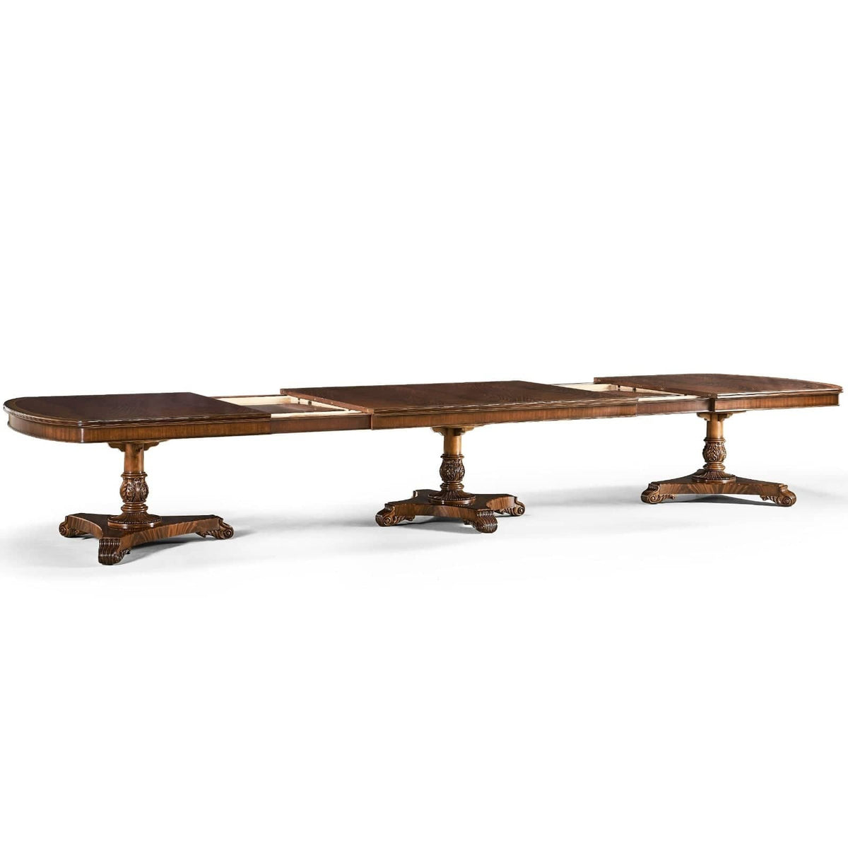 Jonathan Charles Dining Mahogany Triple Pedestal Extending Dining Table - 402.2 - 514.4cm House of Isabella UK