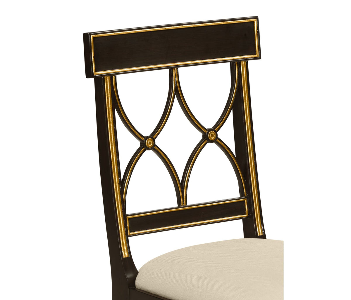 Jonathan Charles Dining Regency Black Painted Curved Back Side Chair House of Isabella UK