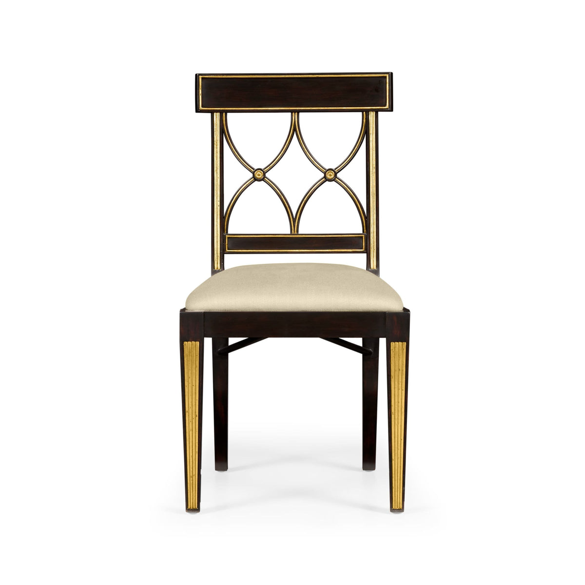 Jonathan Charles Dining Regency Black Painted Curved Back Side Chair House of Isabella UK