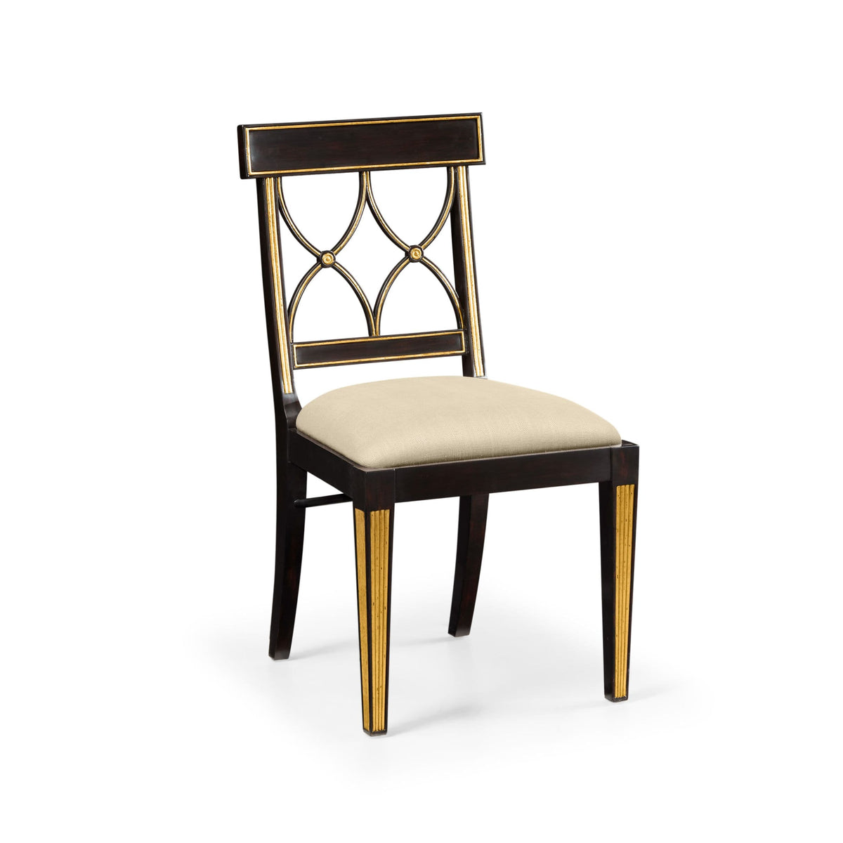 Jonathan Charles Dining Regency Black Painted Curved Back Side Chair House of Isabella UK