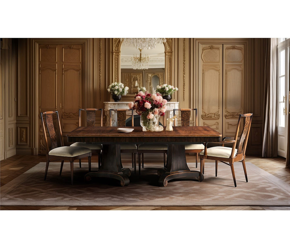 Jonathan Charles Dining Rosette Extending Dining Table 213 - 335cm House of Isabella UK
