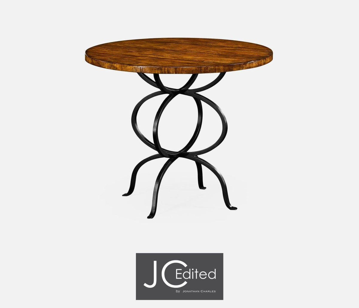 Jonathan Charles Dining Round Bistro Centre Table Rustic - Country Walnut House of Isabella UK