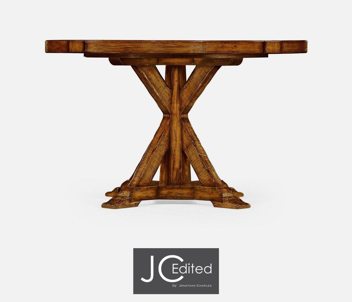 Jonathan Charles Dining Round Dining Table Rustic in Country Walnut House of Isabella UK