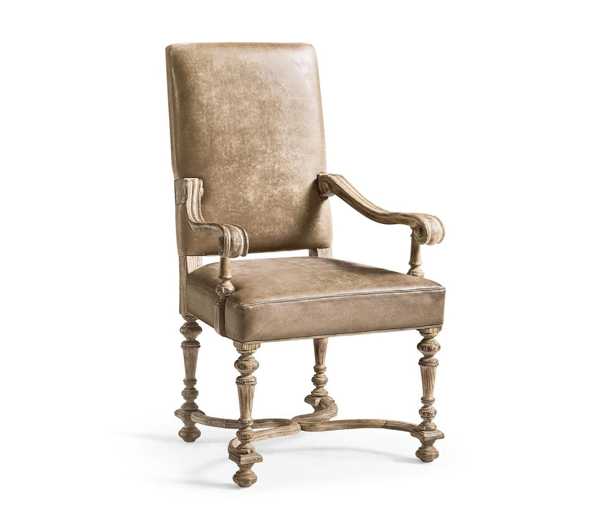 Jonathan Charles Dining Sagehill Leather Arm Dining Chair House of Isabella UK