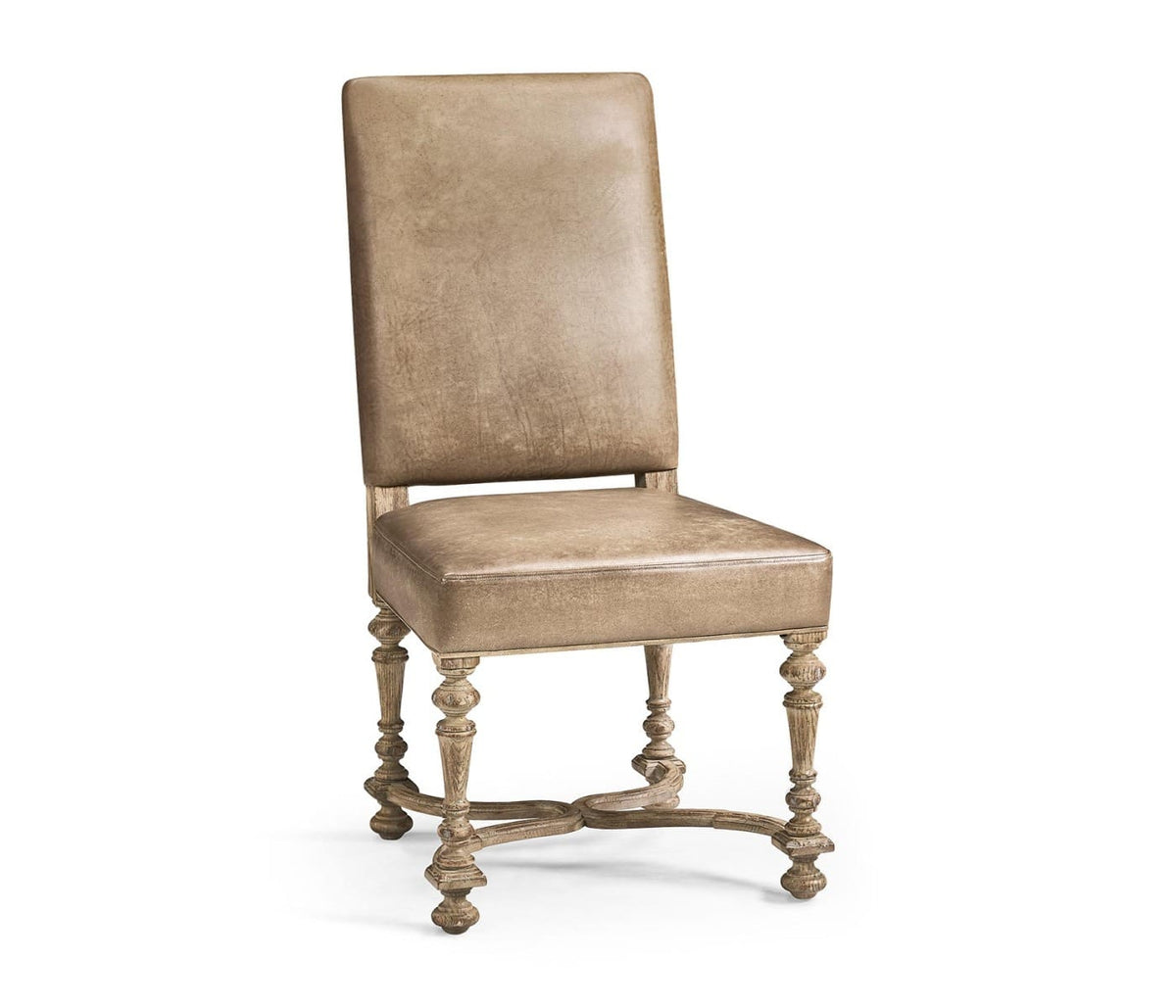 Jonathan Charles Dining Sagehill Leather Side Dining Chair House of Isabella UK