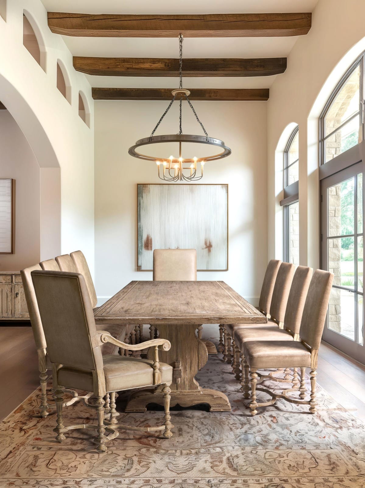 Jonathan Charles Dining Sagehill Rectangular Trestle Dining Table 315cm House of Isabella UK