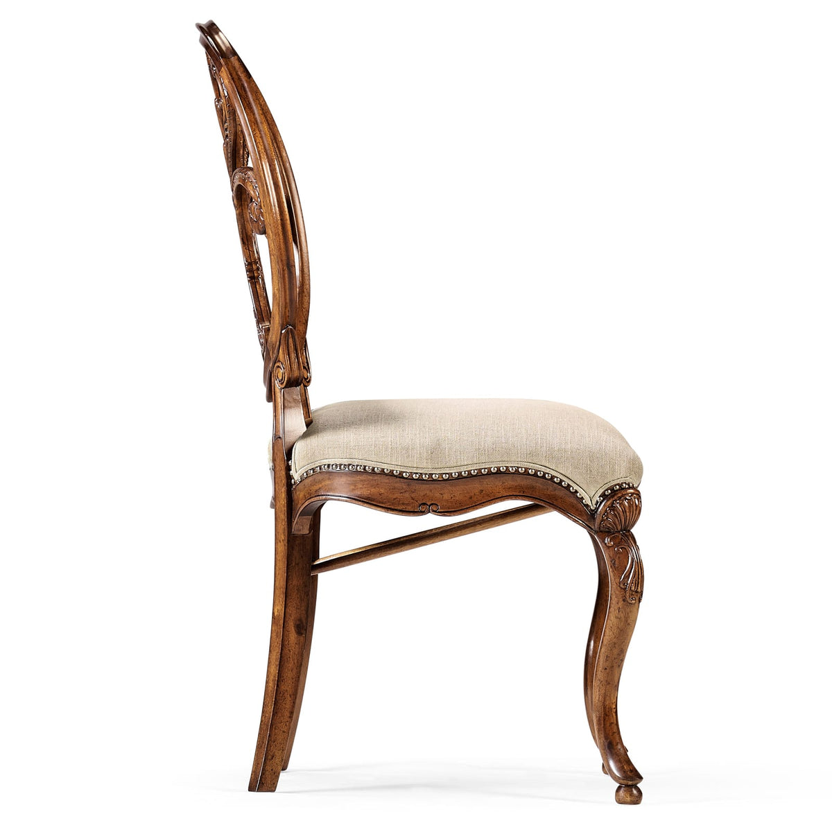Jonathan Charles Dining Sheraton Walnut Oval Back Side Chair in Antwerp House of Isabella UK