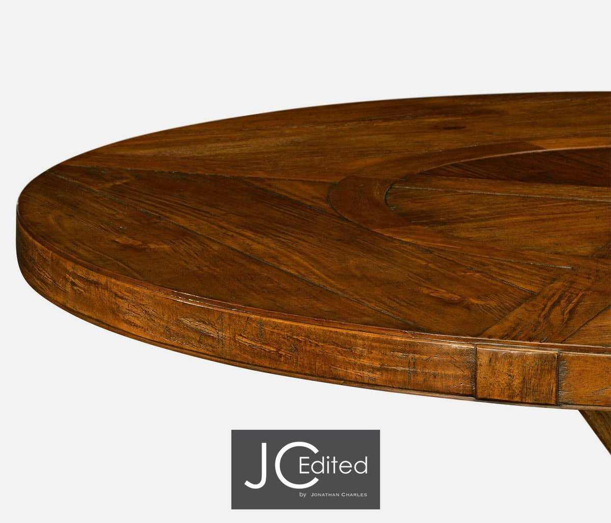 Jonathan Charles Dining Small Round Dining Table Rustic on Bracket Base in Country Walnut House of Isabella UK