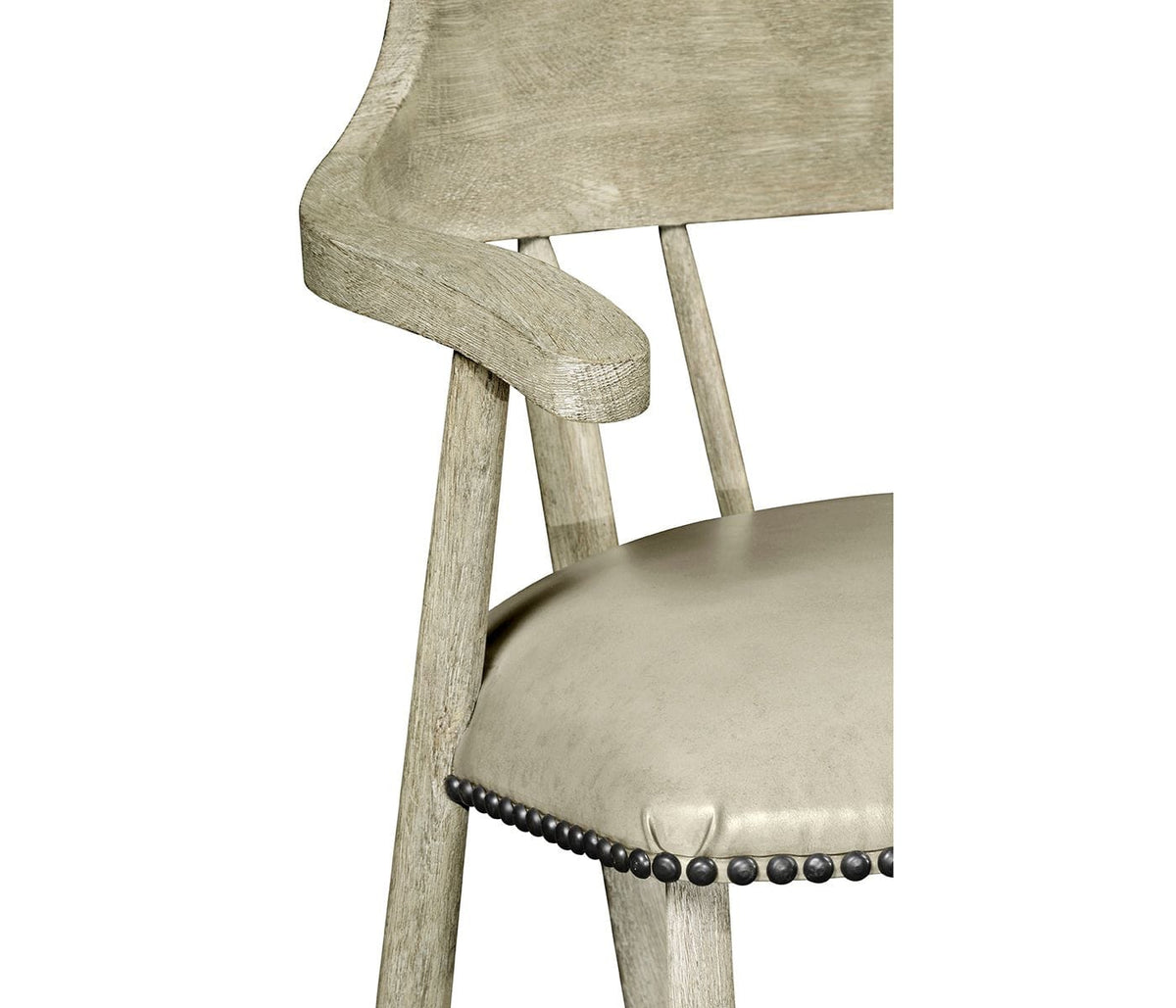 Jonathan Charles Dining Smokers Style Grey Oak Bar Stool in Leather House of Isabella UK