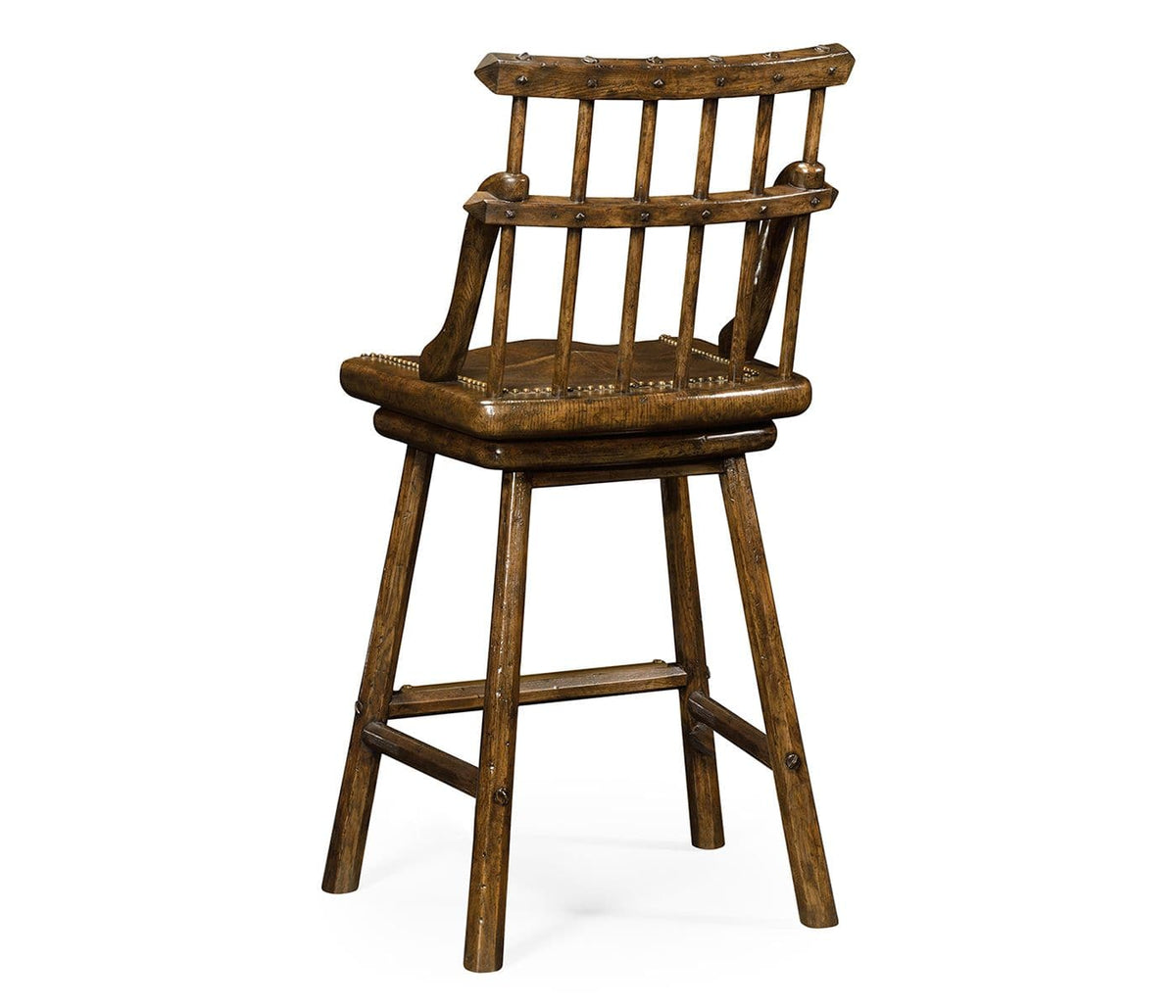 Jonathan Charles Dining Tudor Oak Rustic Bar Stool House of Isabella UK
