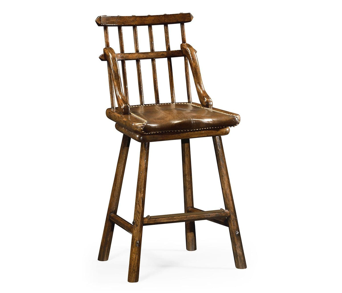 Jonathan Charles Dining Tudor Oak Rustic Bar Stool House of Isabella UK