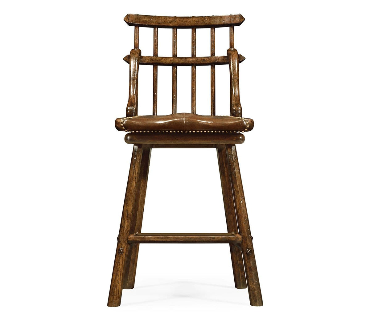 Jonathan Charles Dining Tudor Oak Rustic Bar Stool House of Isabella UK