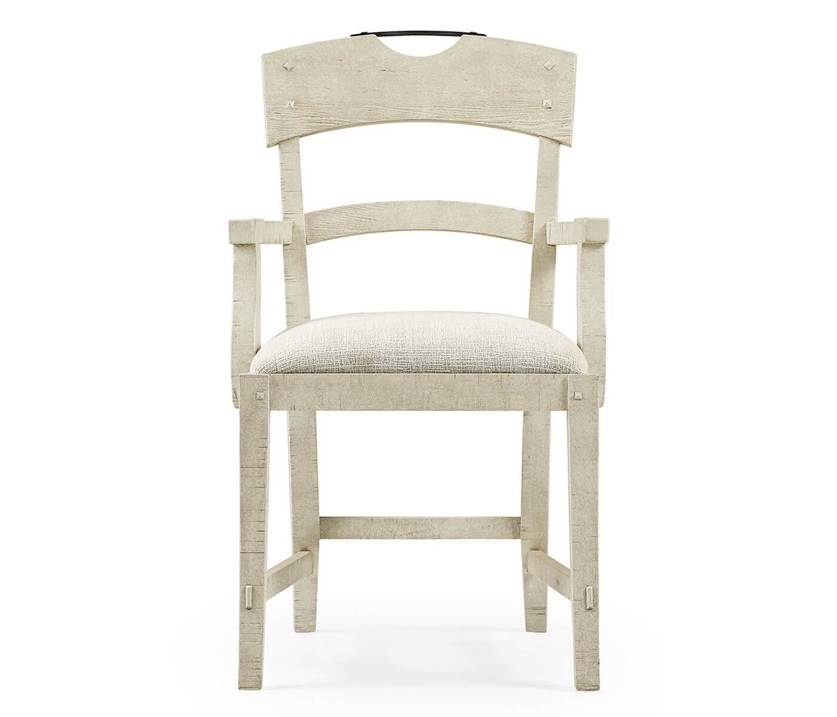 Jonathan Charles Dining White Wash Dining Armchair Rustic Planked - Shambala House of Isabella UK