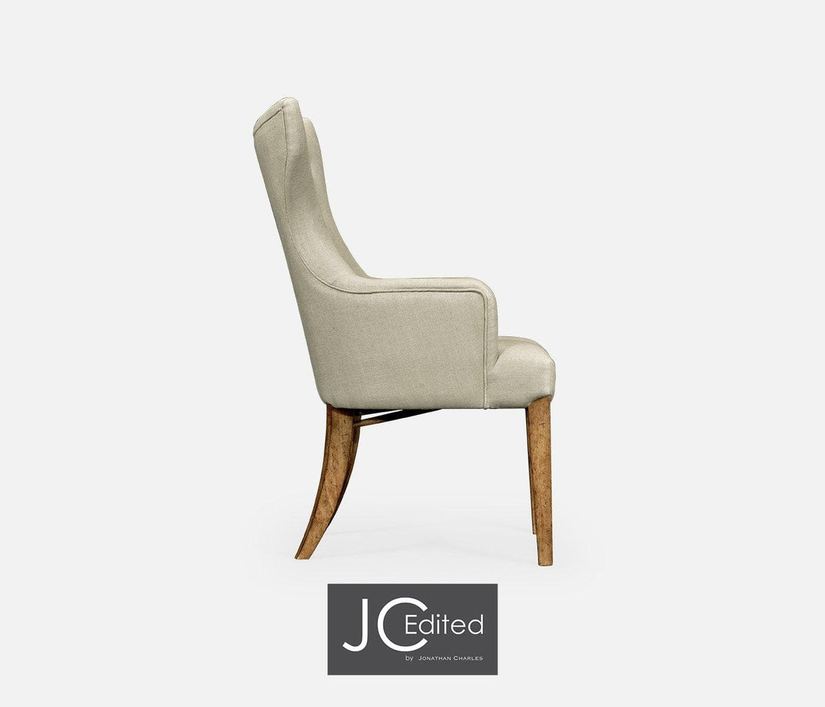 Jonathan Charles Dining Winged Dining Armchair with Chestnut Leg - MAZO House of Isabella UK