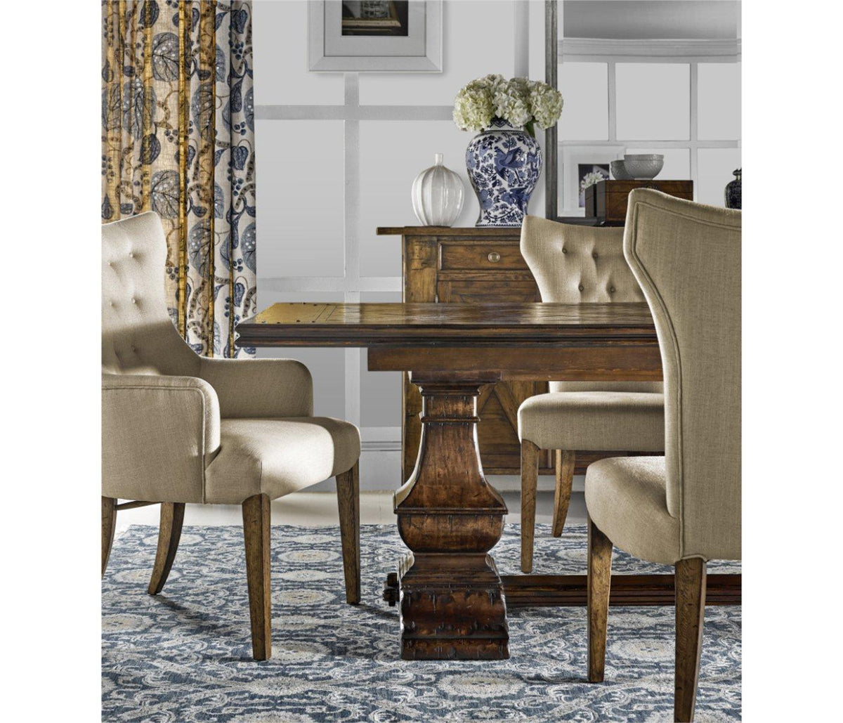 Jonathan Charles Dining Winged Dining Chair with Chestnut Leg - MAZO House of Isabella UK