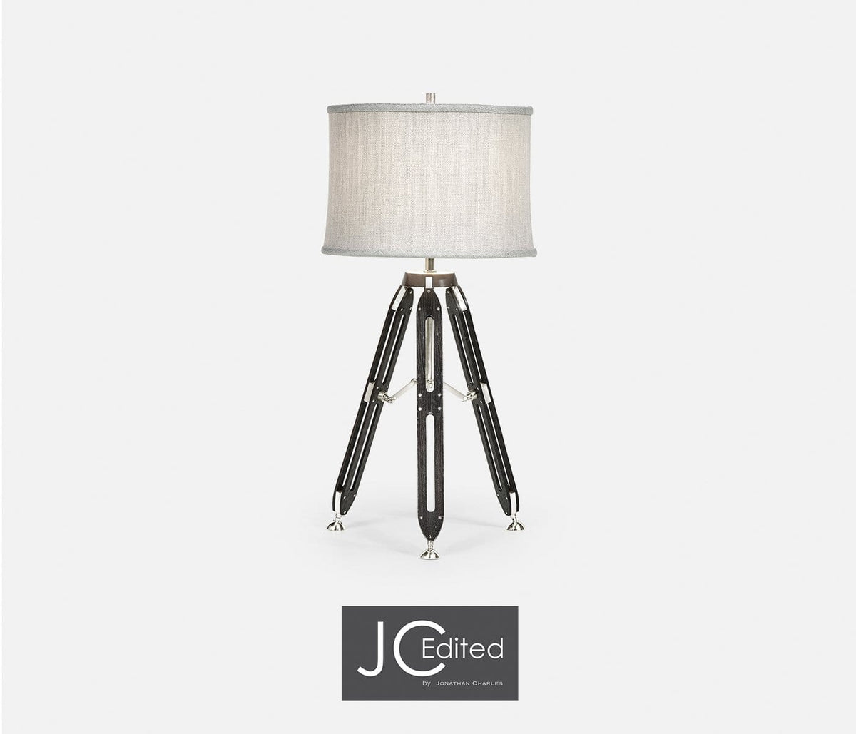 Jonathan Charles Lighting Large Table Lamp Architectural in Oak - Black House of Isabella UK