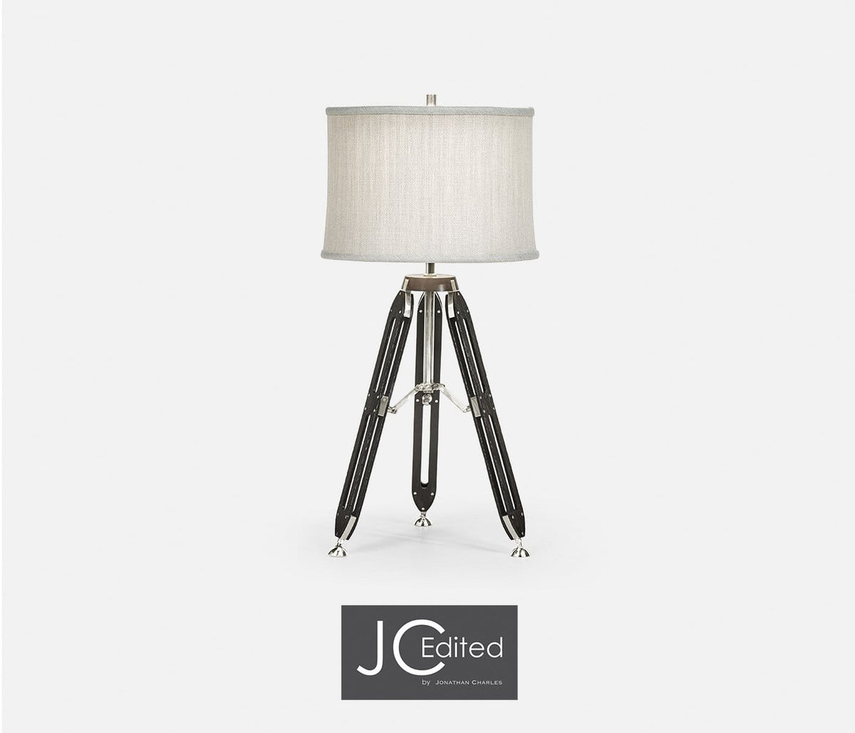 Jonathan Charles Lighting Large Table Lamp Architectural in Oak - Black House of Isabella UK
