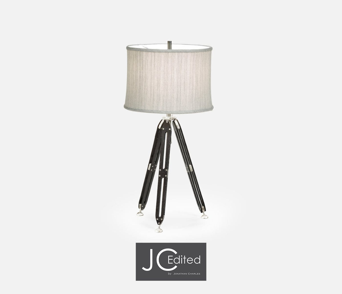 Jonathan Charles Lighting Large Table Lamp Architectural in Oak - Black House of Isabella UK