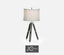 Jonathan Charles Lighting Large Table Lamp Architectural in Oak - Black House of Isabella UK