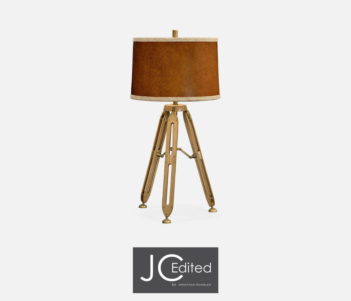 Jonathan Charles Lighting Large Table Lamp Architectural in Oak - Light House of Isabella UK