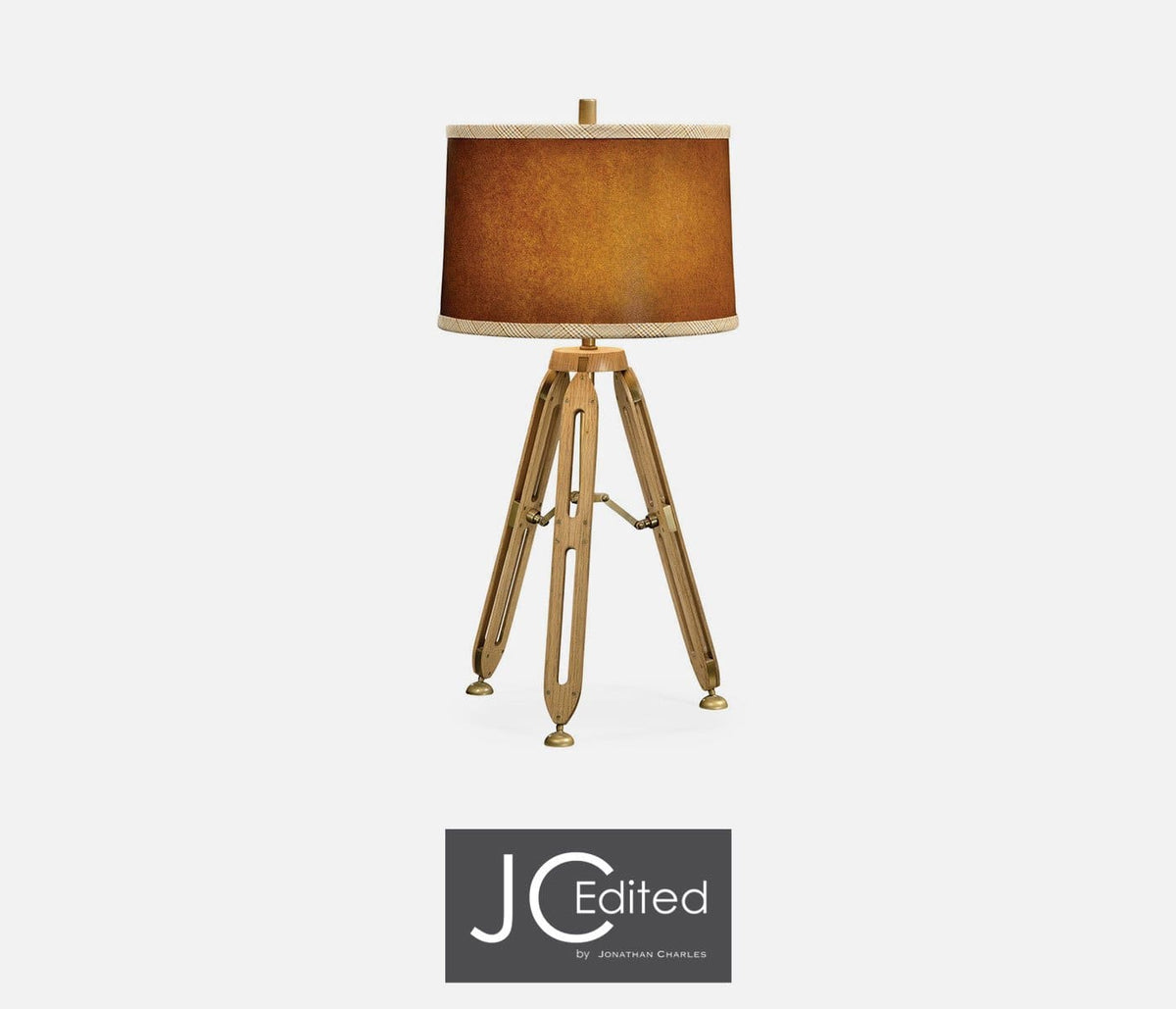 Jonathan Charles Lighting Large Table Lamp Architectural in Oak - Light House of Isabella UK