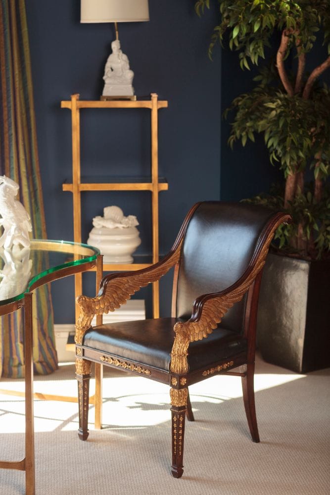 Jonathan Charles Living Armchair Empire in Black Leather House of Isabella UK