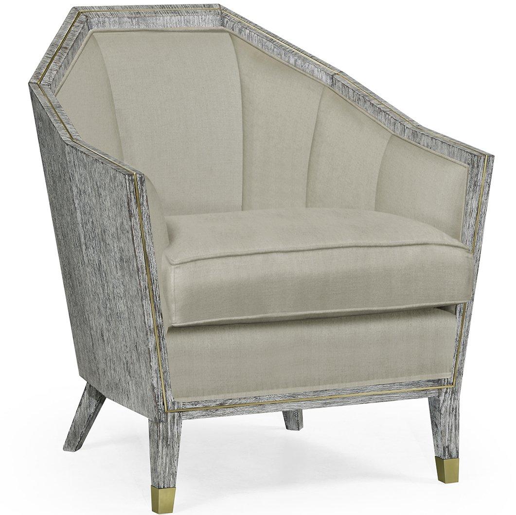 Jonathan Charles Living Armchair Geometricin Dark French Oak - MAZO House of Isabella UK
