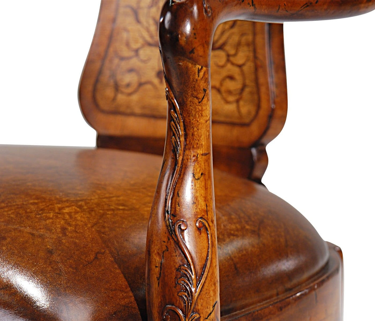 Jonathan Charles Living Armchair George I in Brown Leather House of Isabella UK