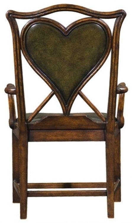 Jonathan Charles Living Armchair Heart Playing Card - English Green Leather House of Isabella UK