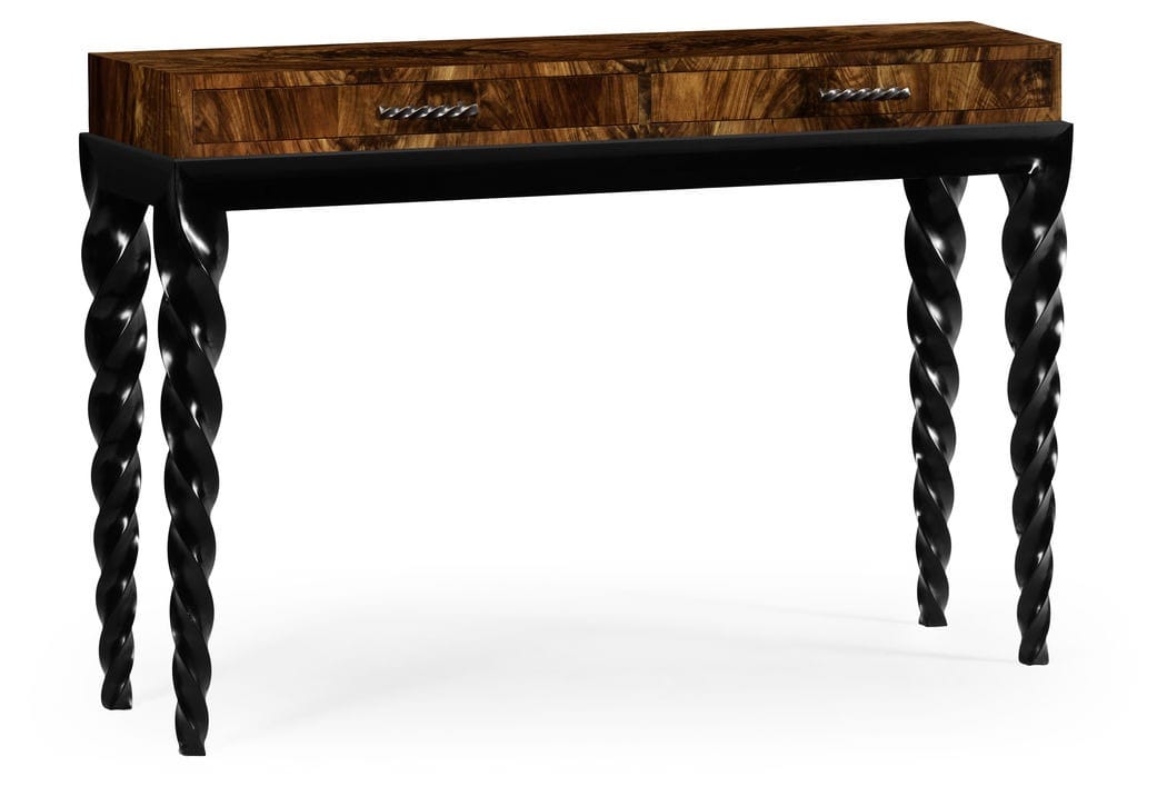 Jonathan Charles Living Barley Console Table with Drawers in Black House of Isabella UK