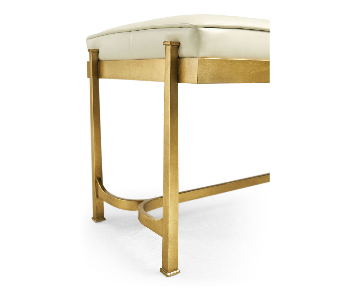 Jonathan Charles Living Bench Contemporary in White Leather - Gilded House of Isabella UK