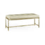 Jonathan Charles Living Bench Contemporary in White Leather - Silver House of Isabella UK