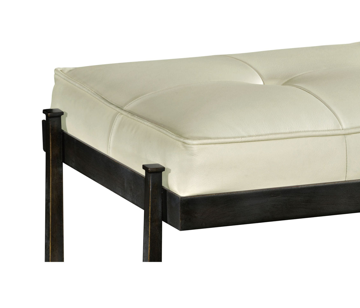Jonathan Charles Living Bench Contemporary in White Leather - Silver House of Isabella UK