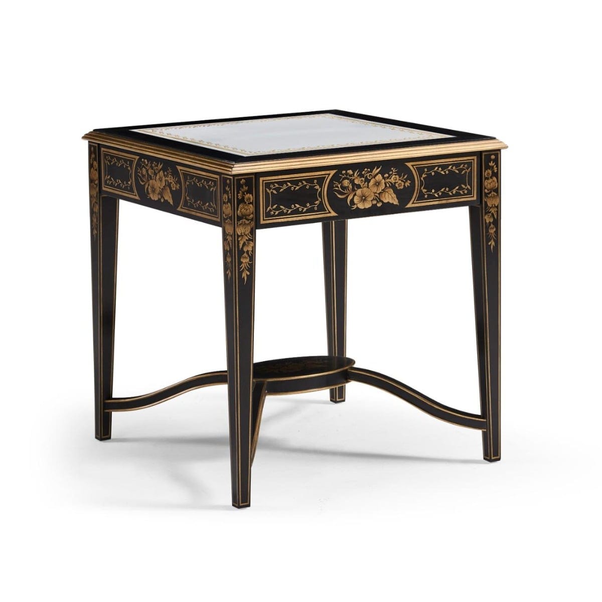 Jonathan Charles Living Black & Églomisé Square Side Table House of Isabella UK