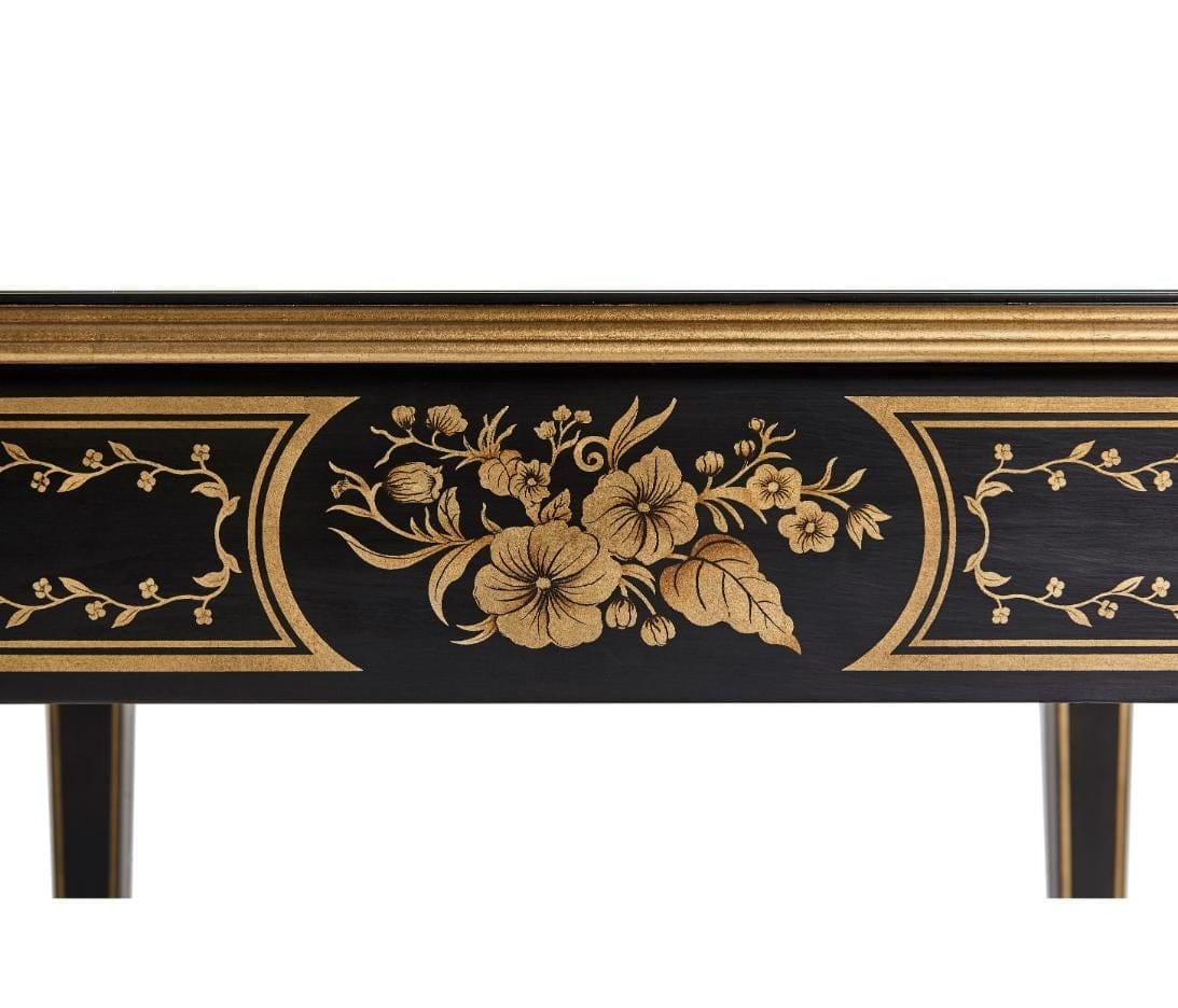Jonathan Charles Living Black & Églomisé Square Side Table House of Isabella UK