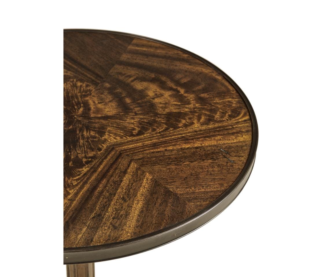 Jonathan Charles Living Brown Mahogany Lamp Table with Brass Moulding House of Isabella UK