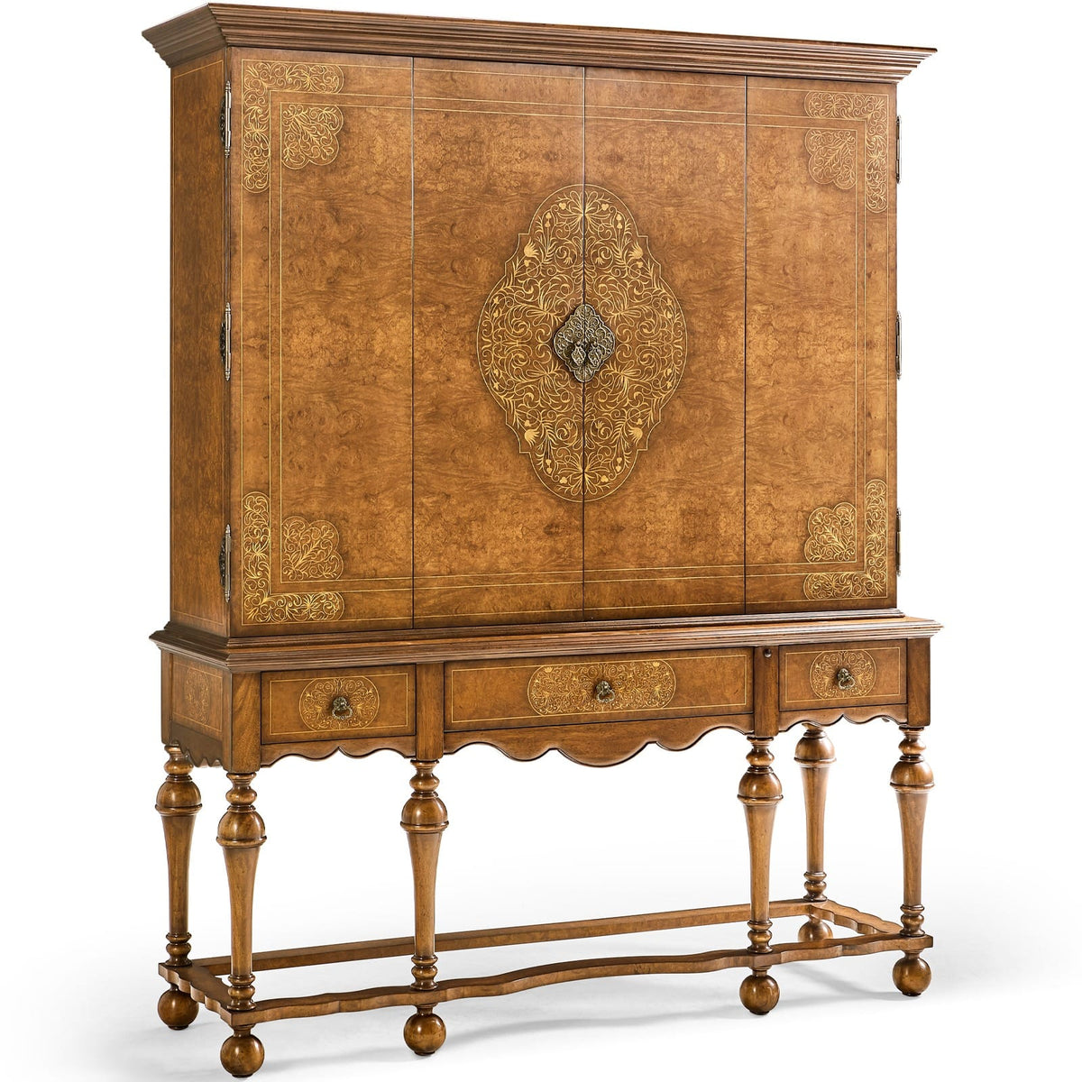 Jonathan Charles Living Burl Walnut and Seaweed TV Cabinet House of Isabella UK
