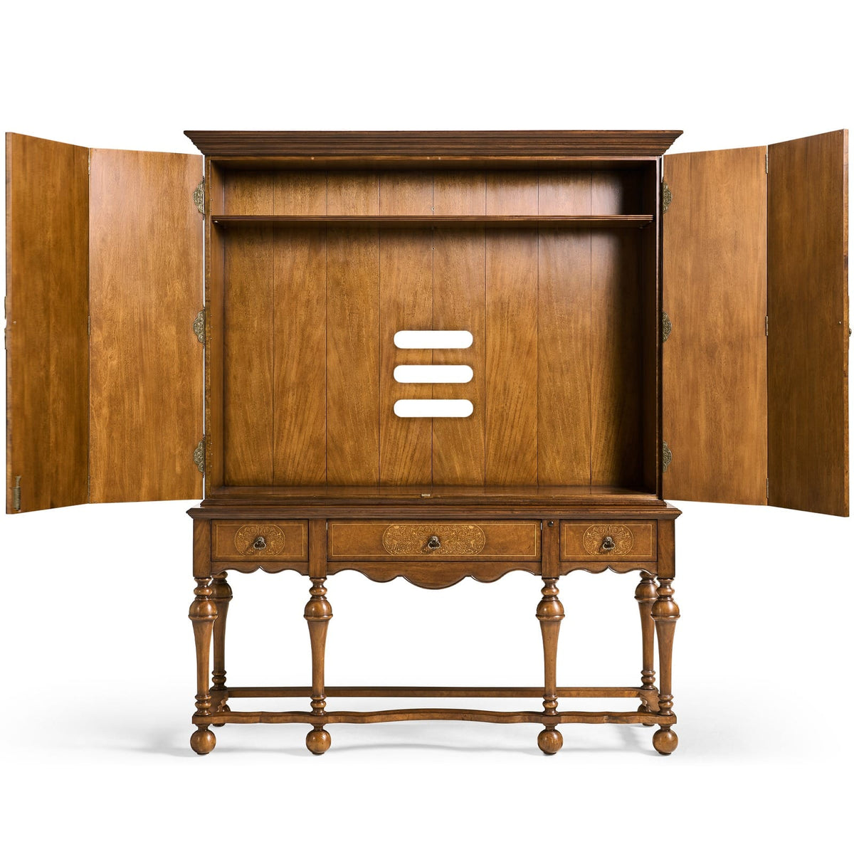 Jonathan Charles Living Burl Walnut and Seaweed TV Cabinet House of Isabella UK