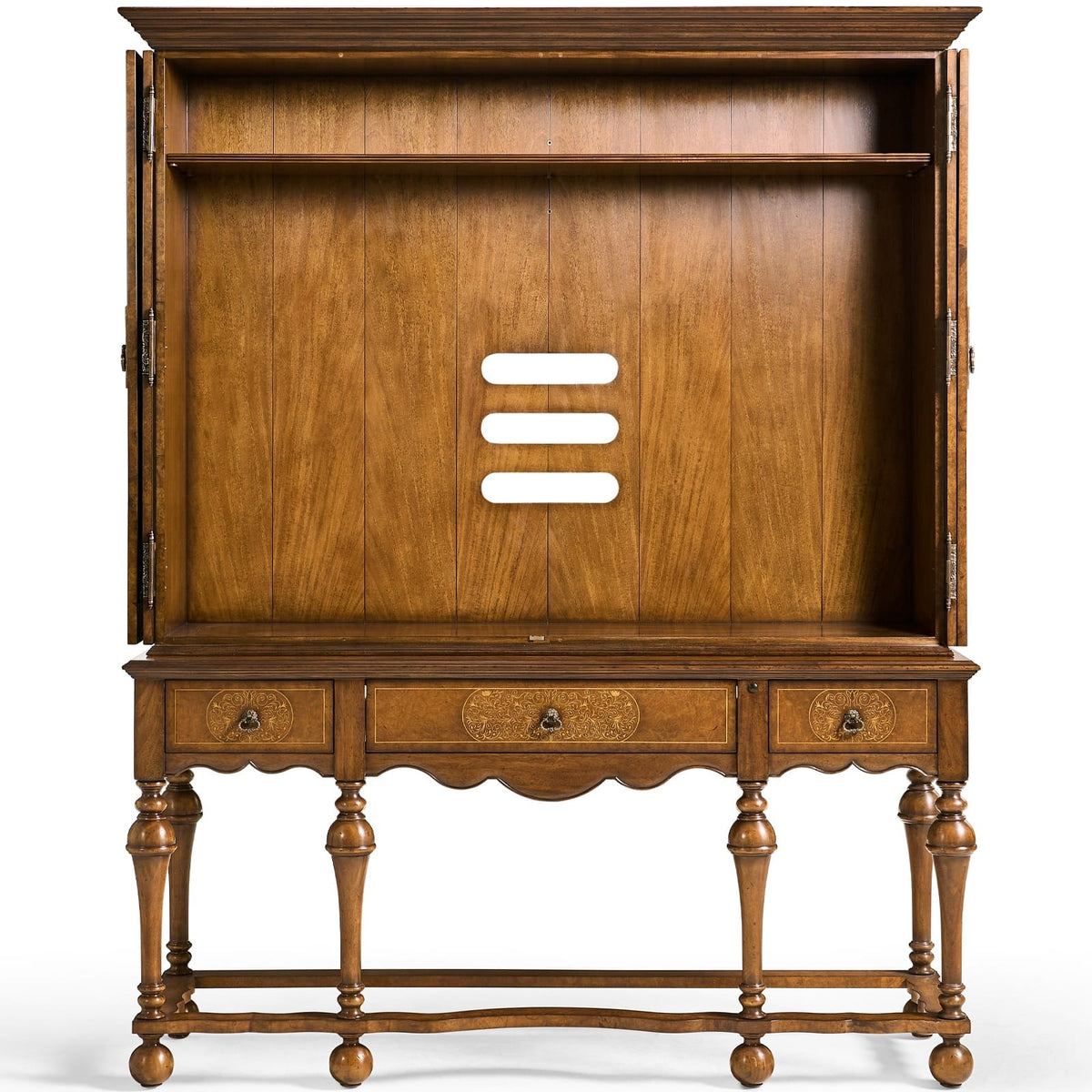 Jonathan Charles Living Burl Walnut and Seaweed TV Cabinet House of Isabella UK
