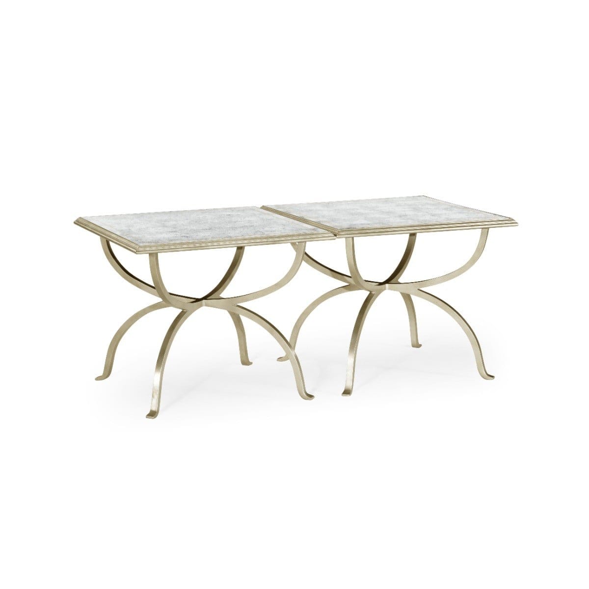 Jonathan Charles Living Coffee Table Contemporary Set of 2 - Silver House of Isabella UK