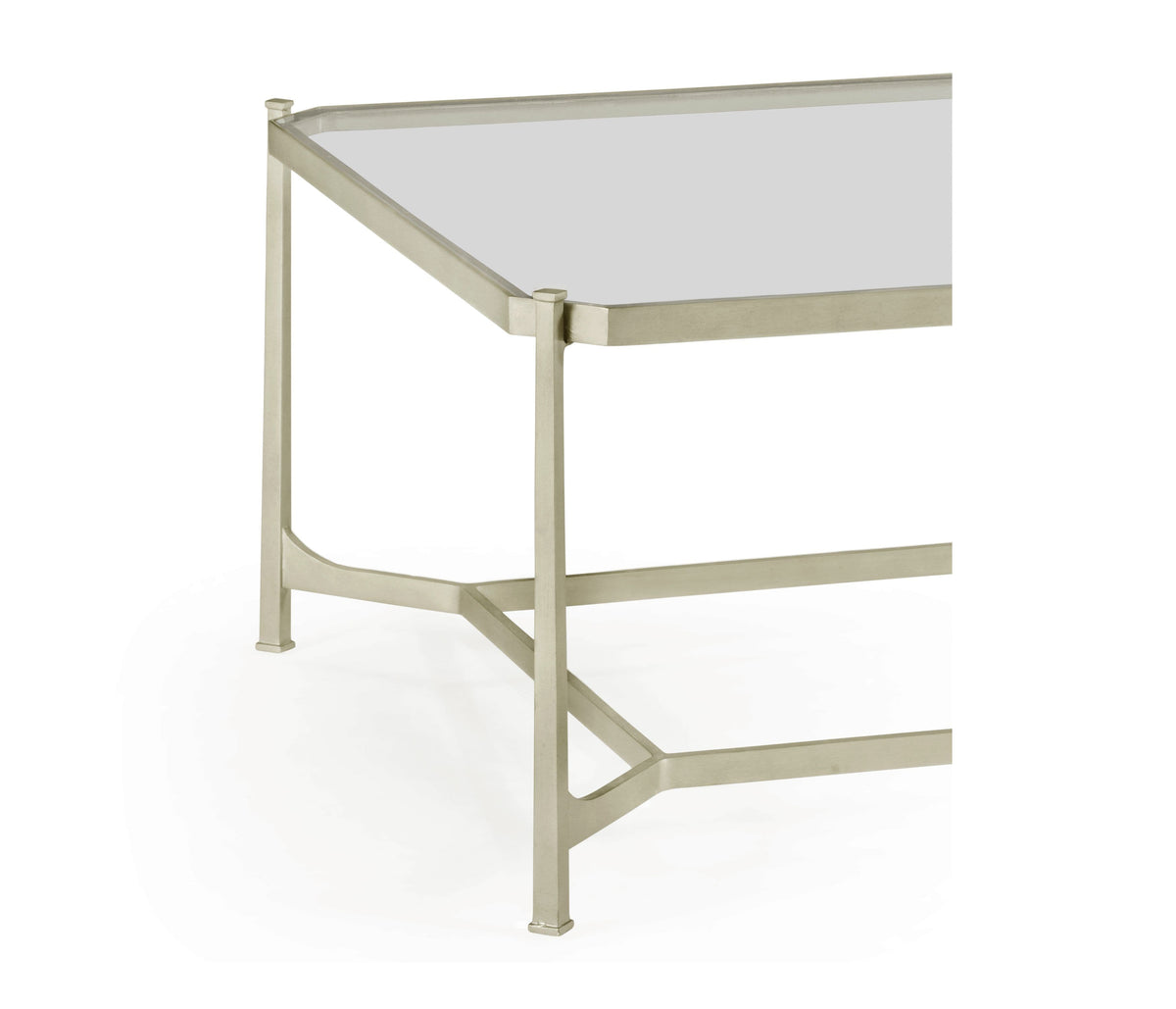 Jonathan Charles Living Coffee Table Contemporary with Glass Top - Silver House of Isabella UK