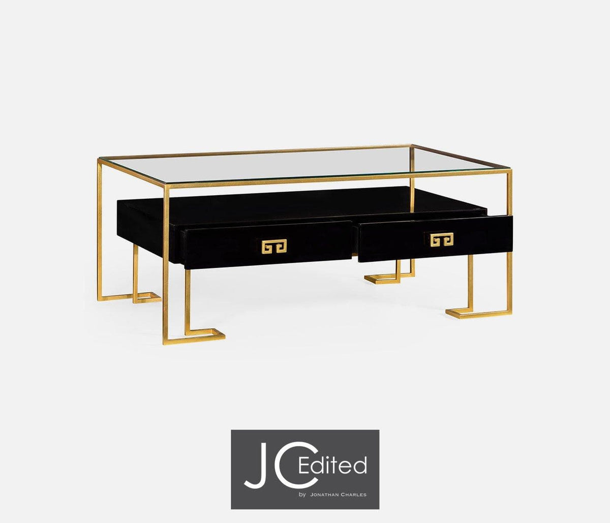 Jonathan Charles Living Coffee Table Hestia with Drawer - Black House of Isabella UK