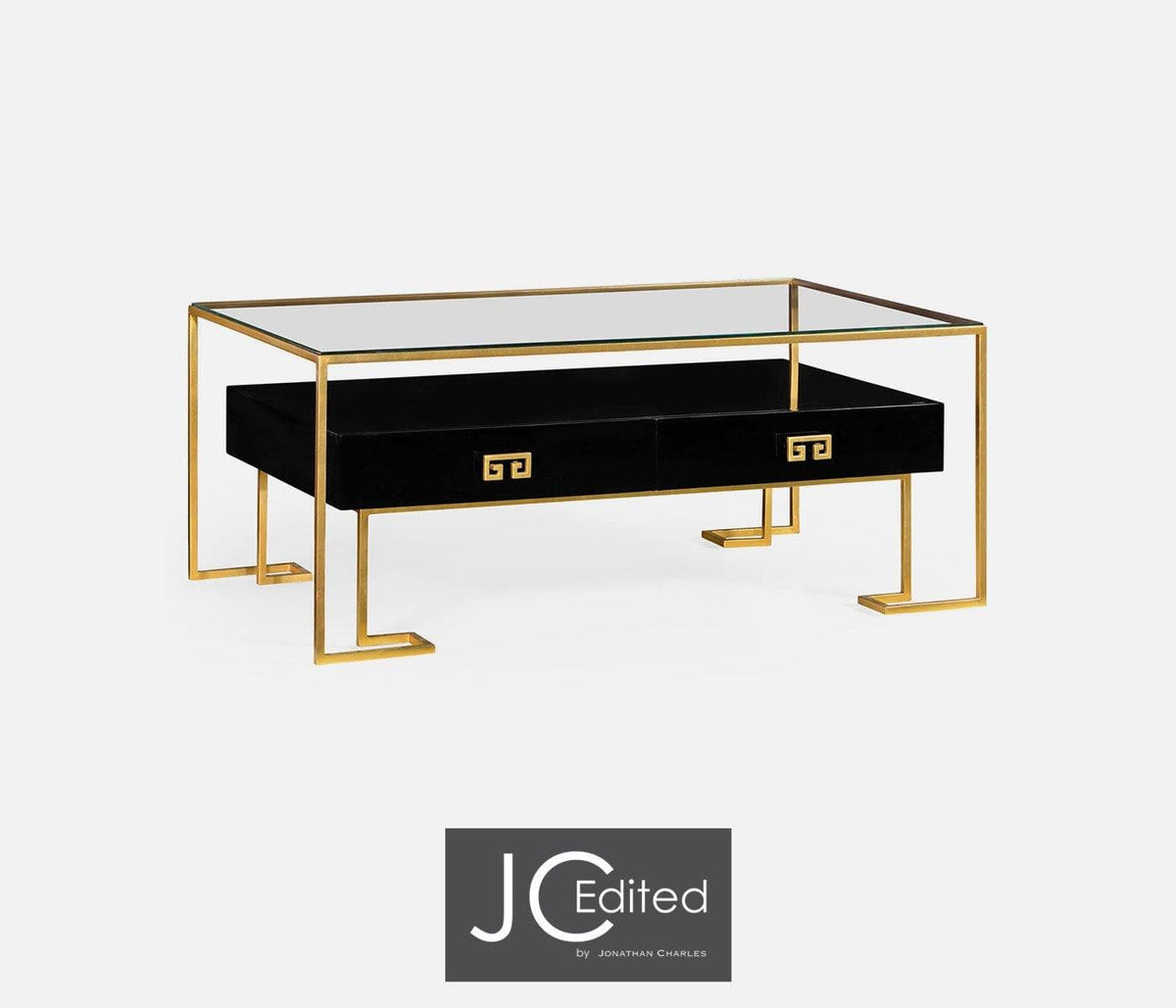 Jonathan Charles Living Coffee Table Hestia with Drawer - Black House of Isabella UK
